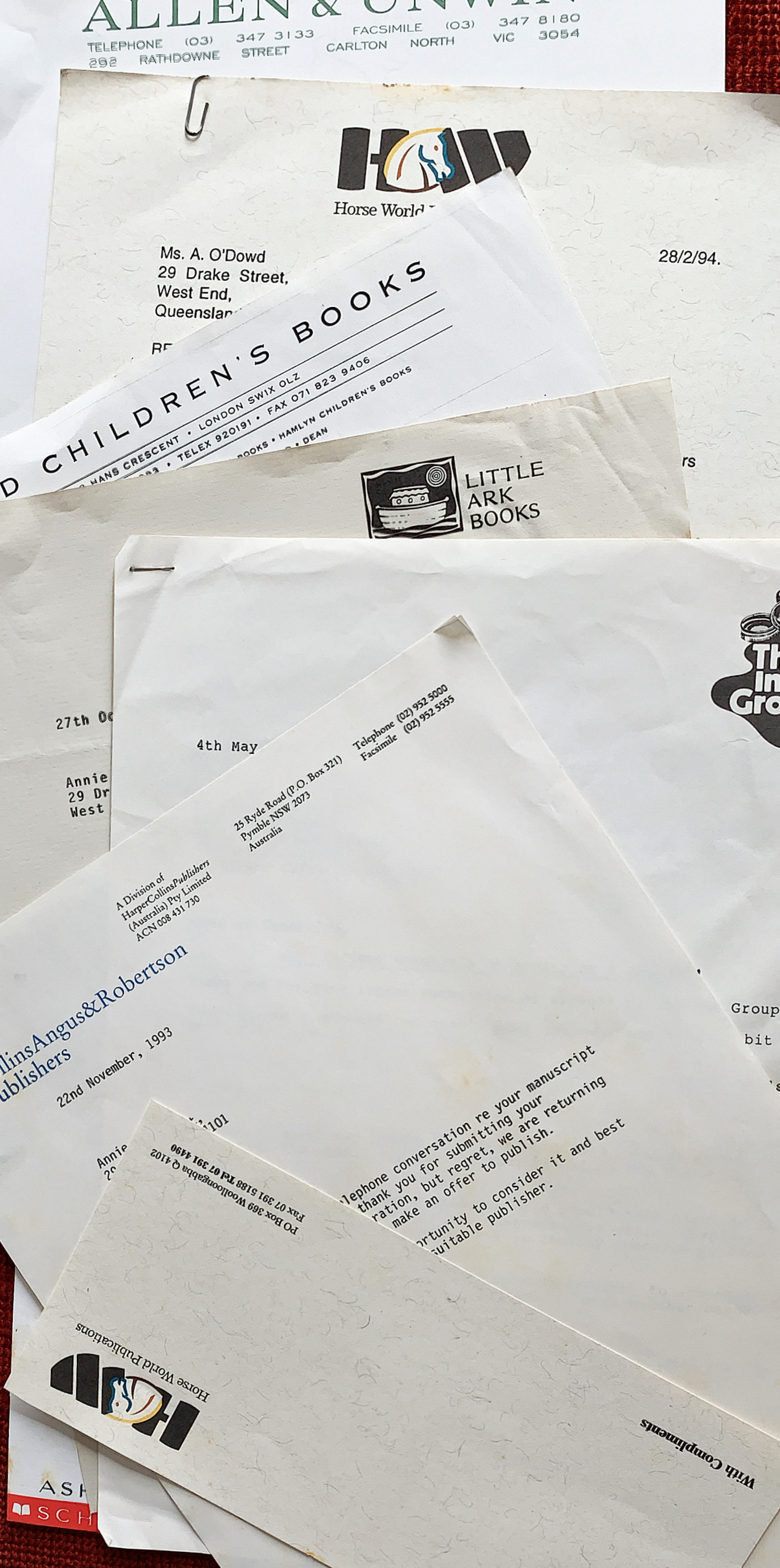 My rejection letters