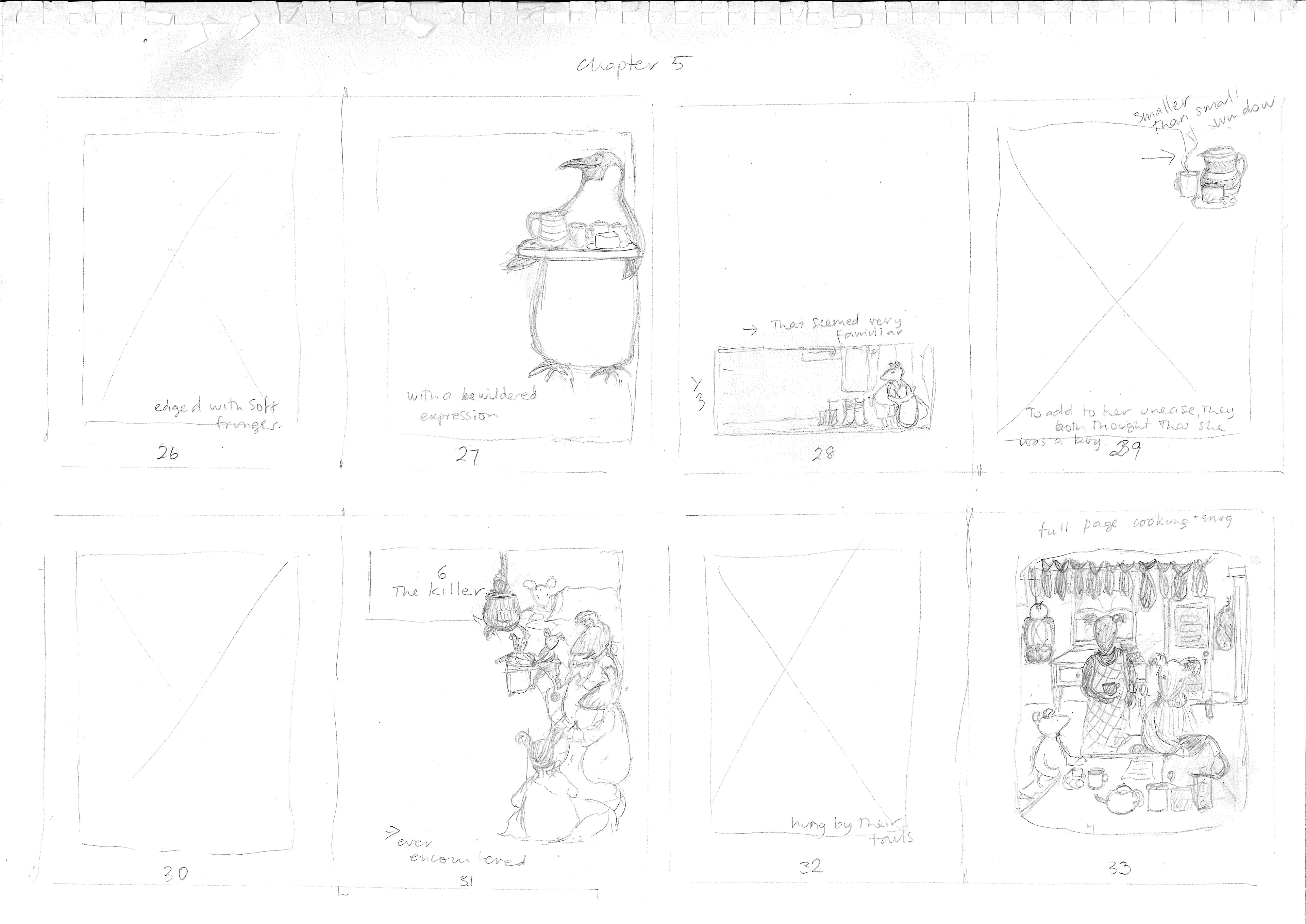Storyboard roughs for Sea Gem