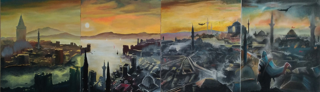 Reproduction 2017 Oil Painting, Acrylic Painting, Oil Pastel, Soft Pastel on Canvas Each Piece 50x70 cm