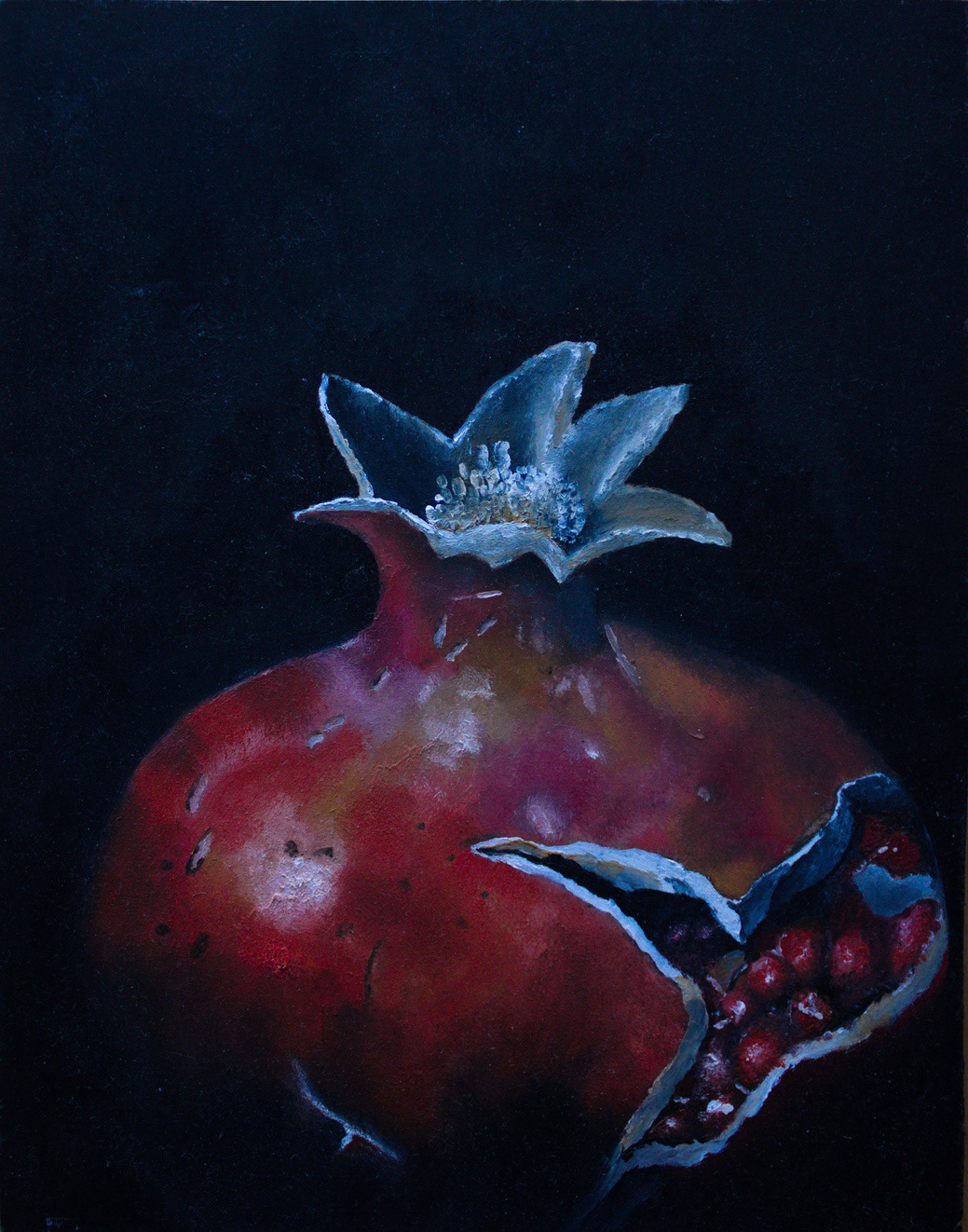 Scargranate 2020 Oil Painting on Chipboard 16x21 cm