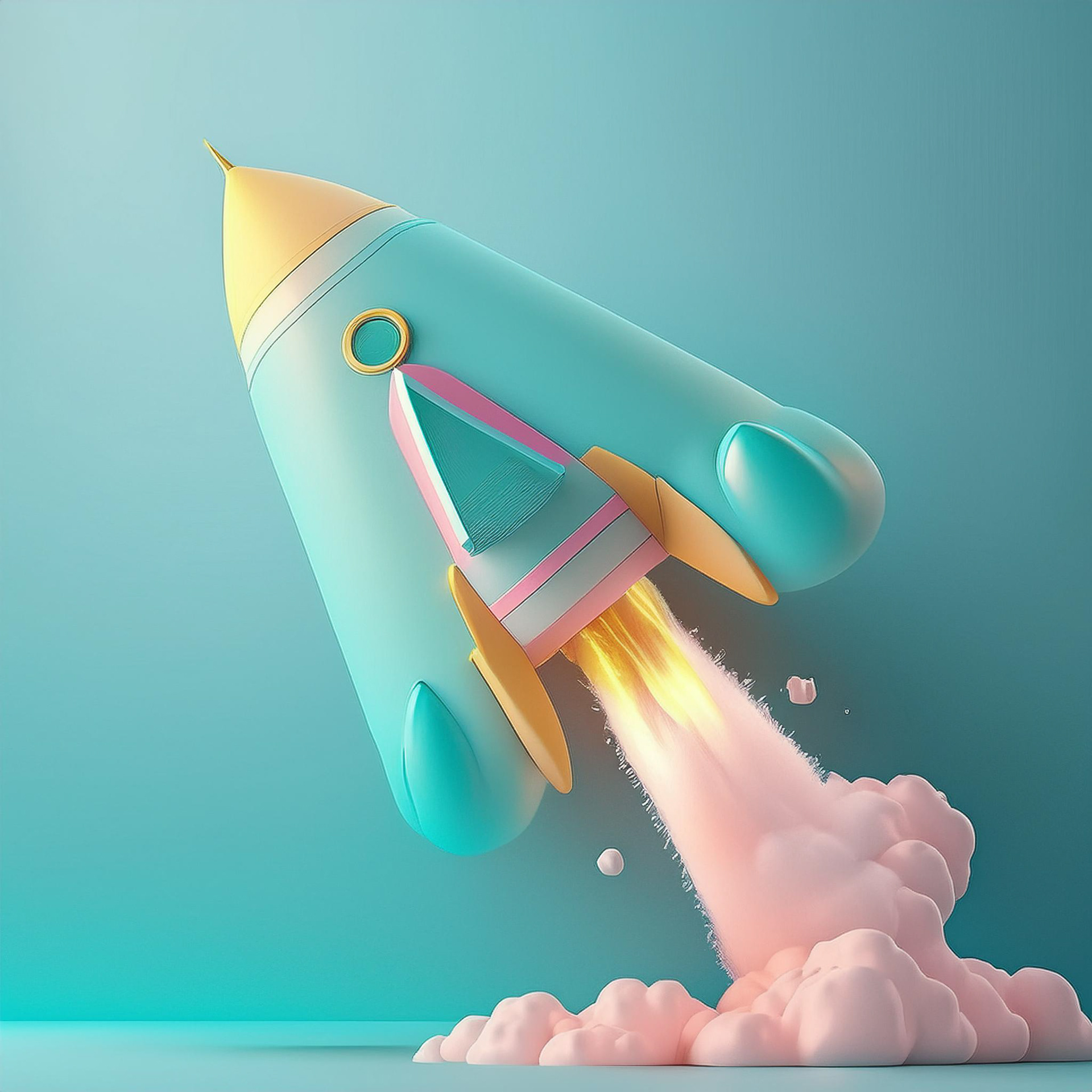 Digital design letter 'A' rocket