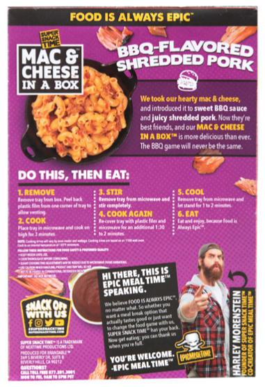I wrote the packaging copy (top right) for Super Snack Time's packaging in the unmistakable, imperative voice of Epic Meal Time.