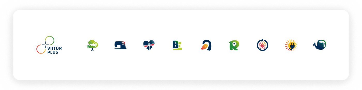 Discrete animation of the entire line-up of Viitor Plus logos: VP and all of it's current 9 programs