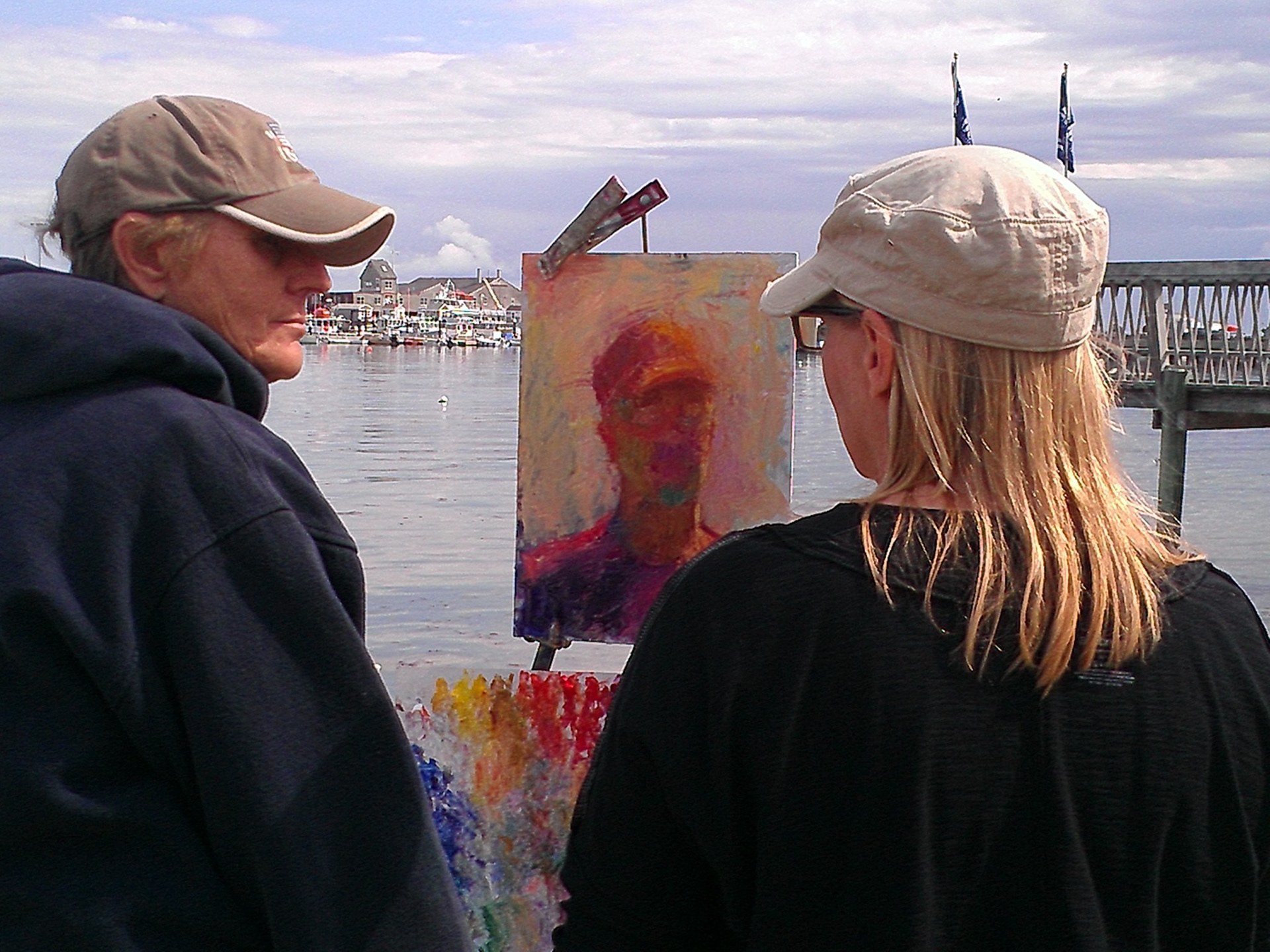 Glenna Hartwell and Hilda Neily at Glenna's mudhead class