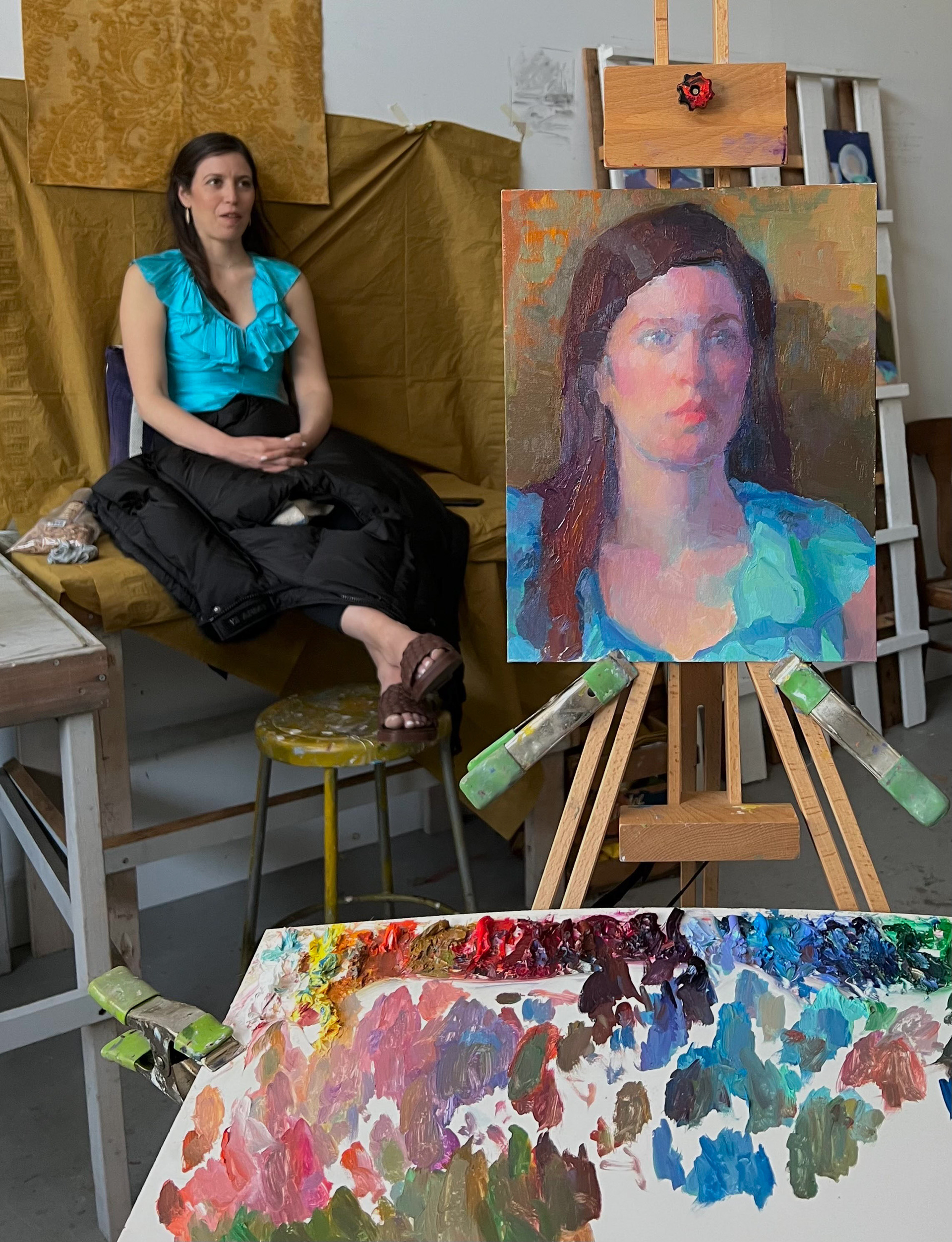 Painting Jen's portrait