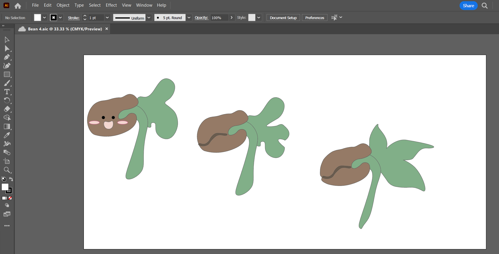 I didn't realize until my research that coffee beans actually grow out of the ground and suspend in air, while the roots hold strong below. It made for a fun illustration!