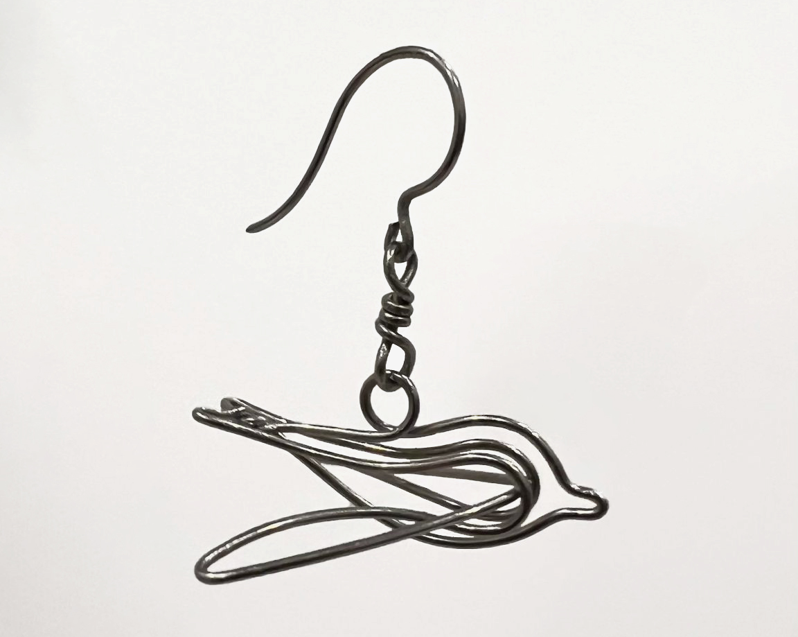 Bird Earrings, 24 gauge stainless