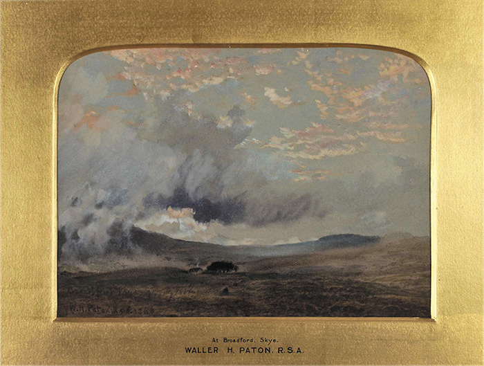 L’ATELIER D’ARTISTES / ARSINOPIA - Waller Hugh Patton. Ciel en Ecosse, aquarelle sur papier et gouache, signée