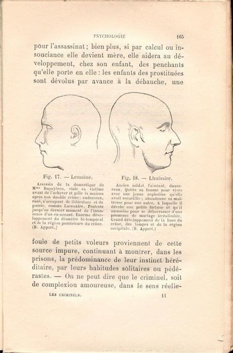 Librairie Alain BRIEUX - CORRE Armand - Les criminels, caractères physiques et psychologiques. Paris, Octave Doin, 1889, in-8, XV, (1 bl.), 412 pp., (2), broché, couverture imprimée 2