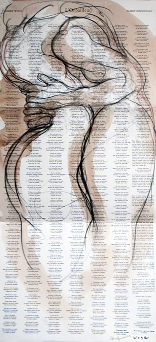 Éditions AL MANAR - L'Orpailleur, dessins de Albert Woda sur le texte typographié au plomb de Albert Bensoussan