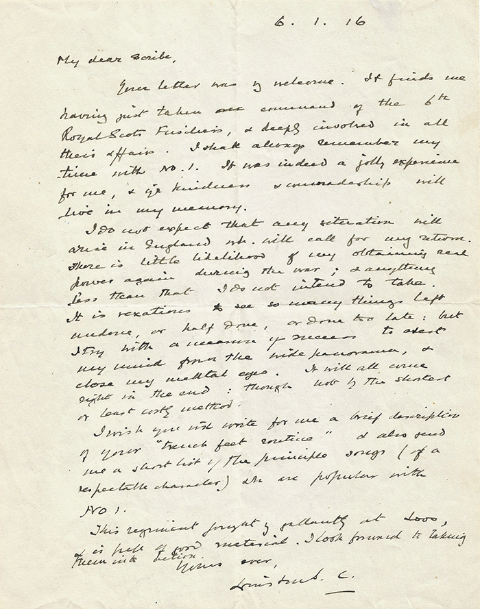 AUTOGRAPHES DES SIÈCLES - Rare lettre autographe de Winston CHURCHILL sur les champs de bataille de la 1ère guerre mondiale