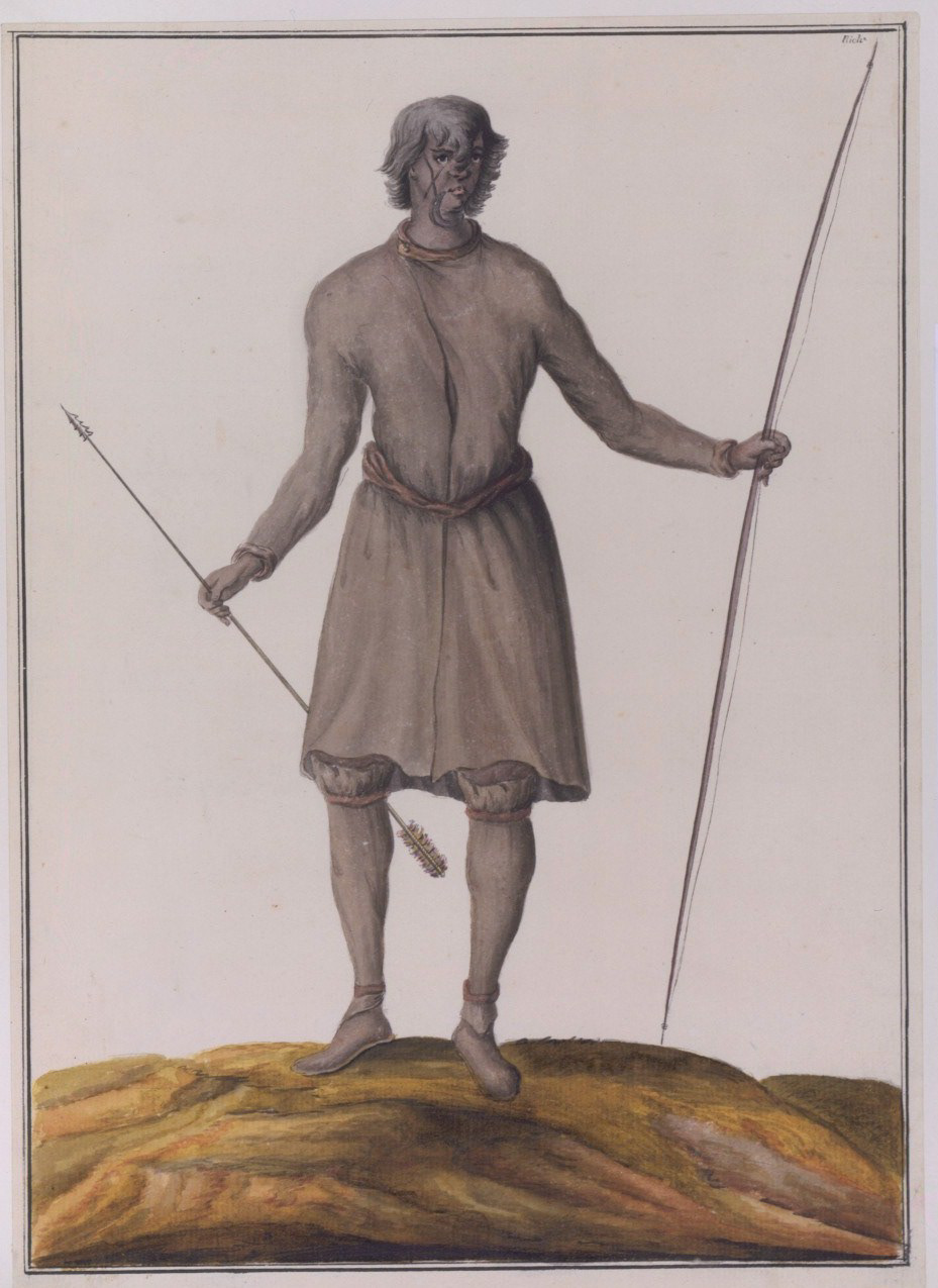 Anonyme. Jeune Indien. Vers 1730. Dessin.