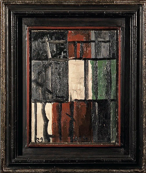 ARTVIE Galerie - Sylvie VERVAËT - TORRES-GARCIA Joaquin, Constructivo con figuras, 1929 huile sur toile, 35 x 25 cm. - ARTVIE GALERIE