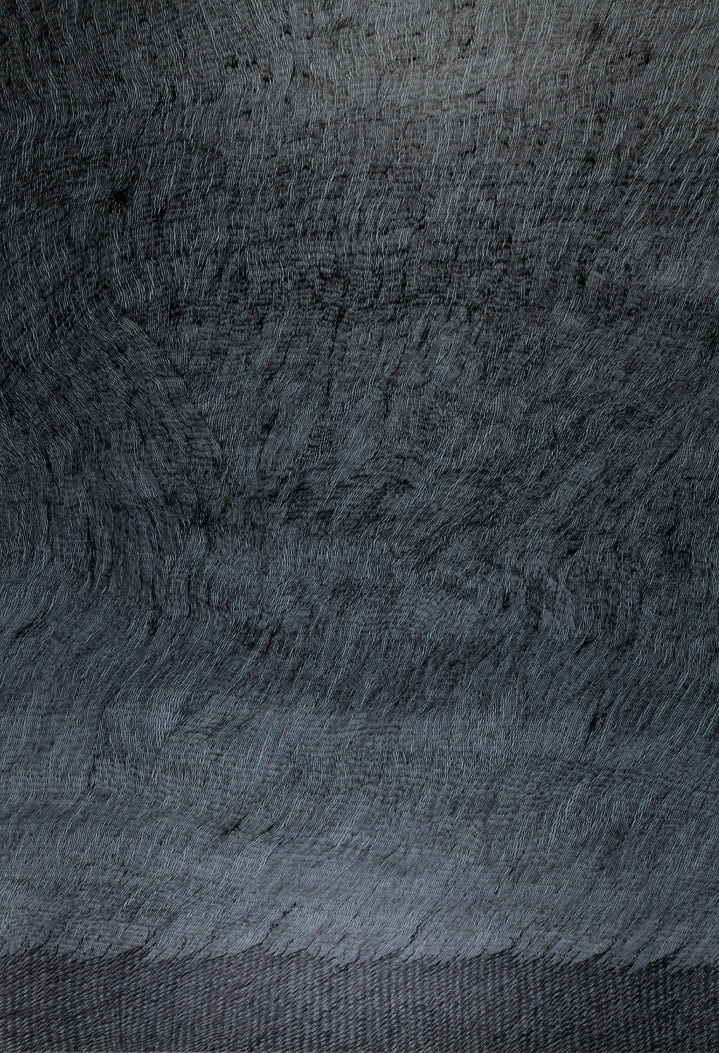 Les Flammes Noires, ink on cardboard mounted on aluminum plate, 147*101 cm, 2010. Inspired by Les ombres errantes, Pascal Quignard, Grasset 2002