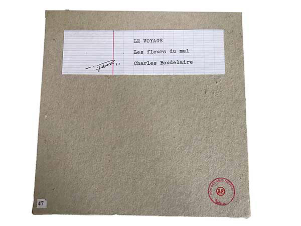 Don SABF - Dominique Digeon, poème de Charles Baudelaire, 2016. Ecriture manuscrite, découpe, tressage, dans boite avec texte dactylographié, exemplaire unique, daté, signé