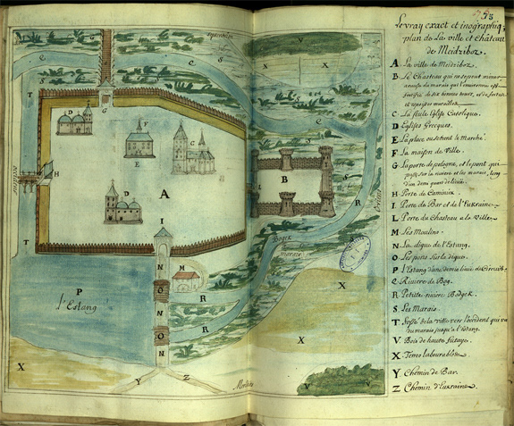 Plan of a fortified town in the Ukraine, presented to the King of France by an officer in the Polish army of French extraction, 1678.