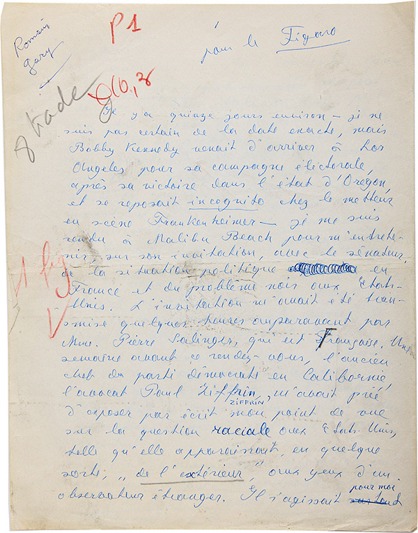 André Malraux La Tentation de l'occident Paris, Bernard Grasset, 1926. Édition originale. Exemplaire II des trois exemplaires hors commerce sur japon. L’exemplaire n°1 fut offert à Clara Malraux. Envoi signé au faux-titre : « Cet exemplaire est affectueusement destiné à ma Grand Mère, ma Mère et ma Tante. AM », enrichi d’un dessin stylisé d’un chat, à l’encre. L’exemplaire contient également, en tête de chaque chapitre, plusieurs dessins d’animaux réels ou imaginaires, ses « dyables ». Délicate et importante provenance familiale : Malraux fut élevé, de 1905 à 1920, à Bondy, au-dessus de l’épicerie que tenaient sa grand-mère, Adrienne, sa mère Berthe et sa tante, Marie Valentine. © D.R. | Collection DPV