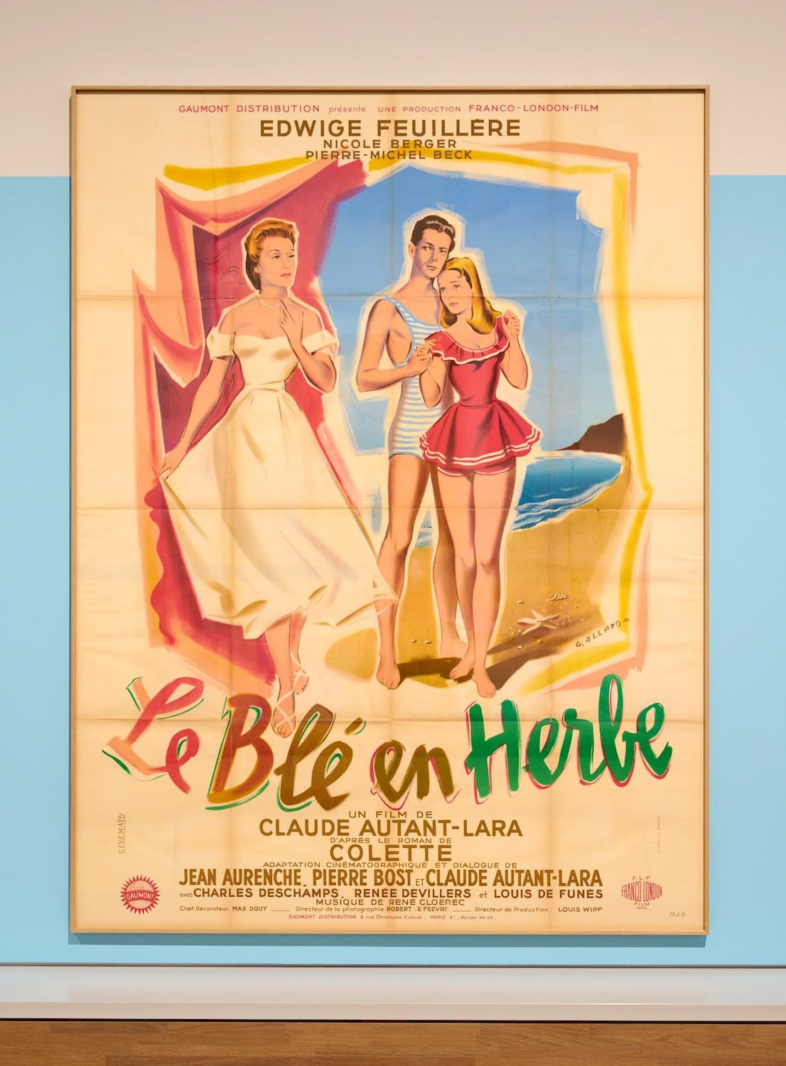 Exposition Colette, affiche du film « Le blé en herbe », adaptation du roman éponyme par Claude Autant-Lara, 1954 © Leo Fabrizio