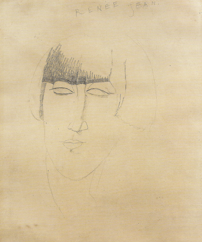AUTOGRAPHES DES SIÈCLES - Amedeo MODIGLIANI. Dessin original représentant l'épouse de son ami Jean Kisling