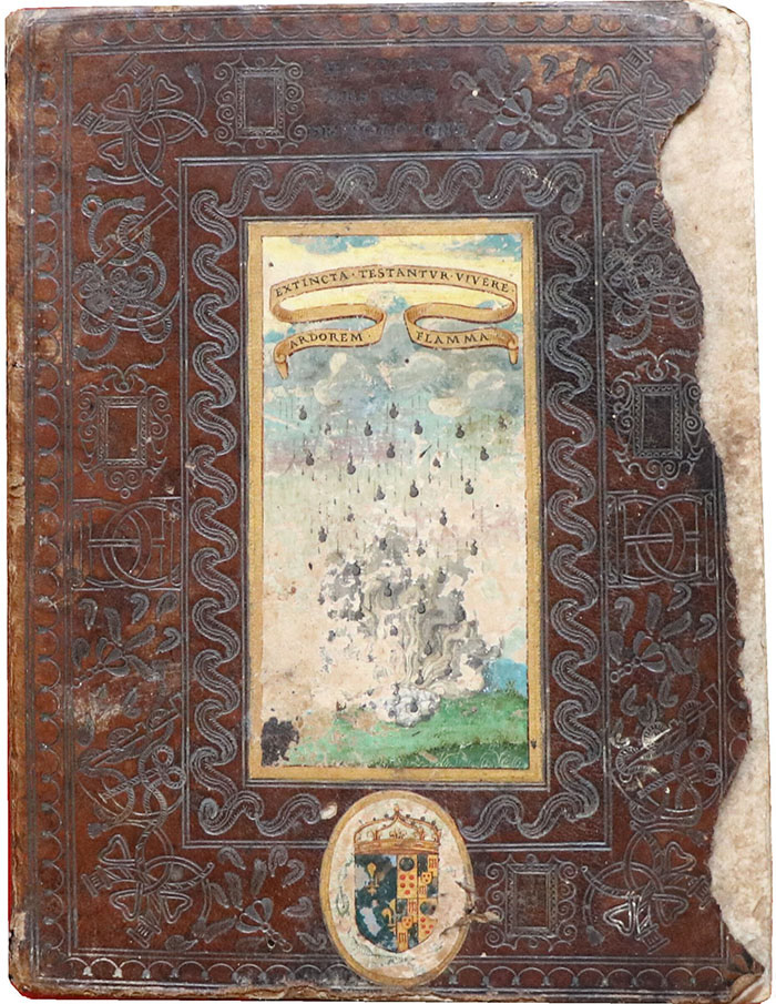 ibrairie Ancienne Jean-Marc DECHAUD - Herburt de Fulstin, Histoire des Roys et Princes de Poloigne, maroquin brun orné d'un décor de deuil aux emblemes de Catherine de Medicis
