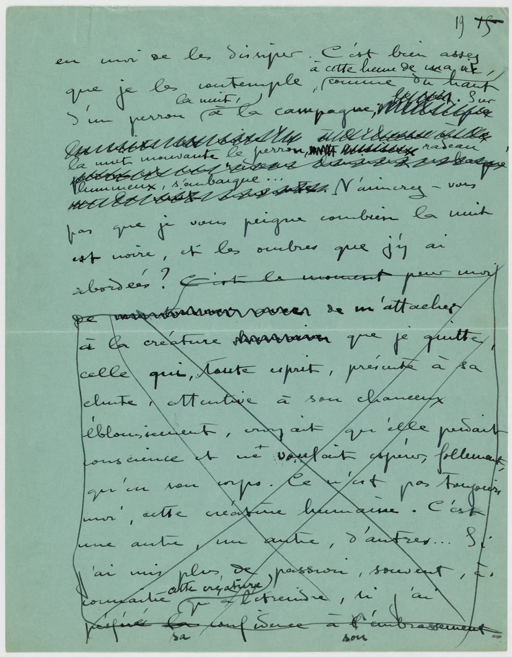 Page manuscrits de La Naissance du jour, 1928