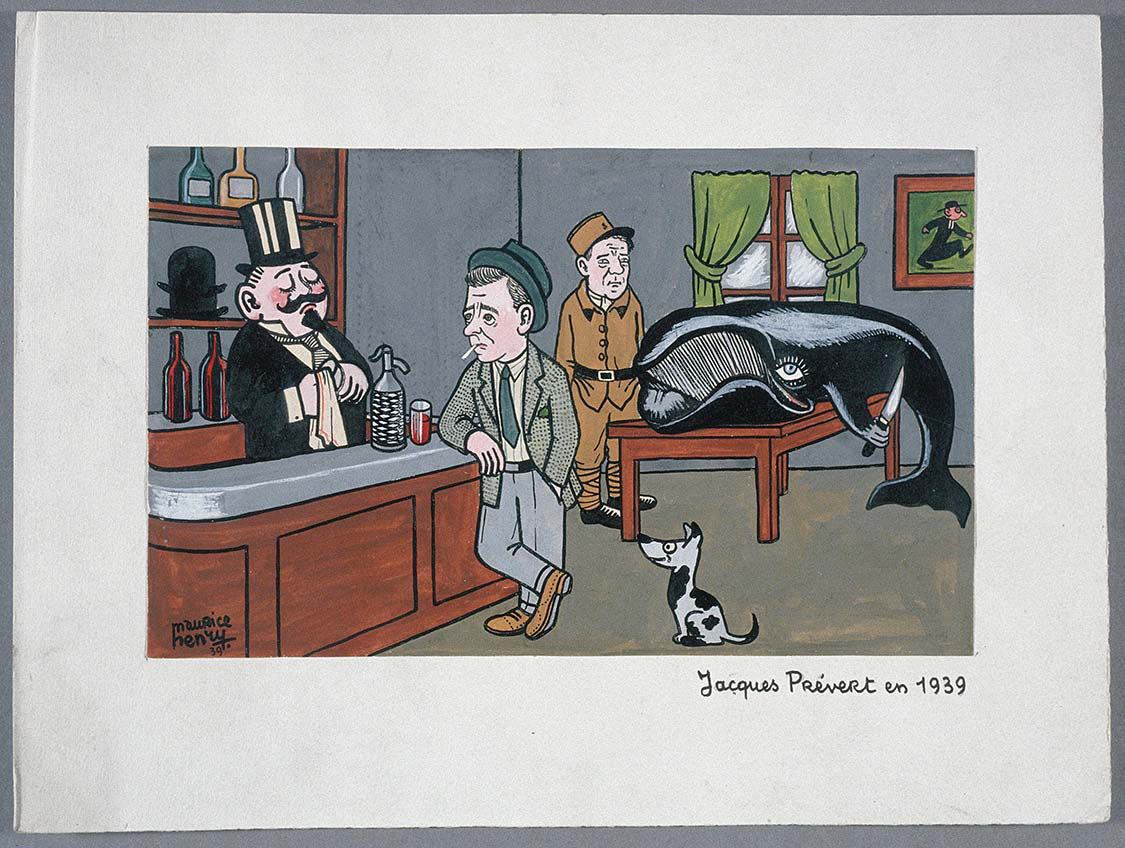 Jacques Prévert, 1939 - Art by Maurice Henry