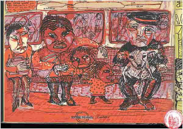 SABF Donation - Invasion of the iguana people by the American, Wellington Sun. Self-printed in 20 copies, numbered and signed. Black and white comic – silk-screen printed cover - 5 coloured passages, 8 pages – 28 x 19 cm