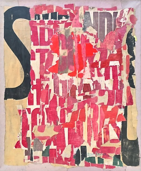 ARTVIE Galerie Sylvie Vervaët - Arthur Aeschbacher, Une tasse, 1960, collage sur papier marouflé sur toile par l'artiste