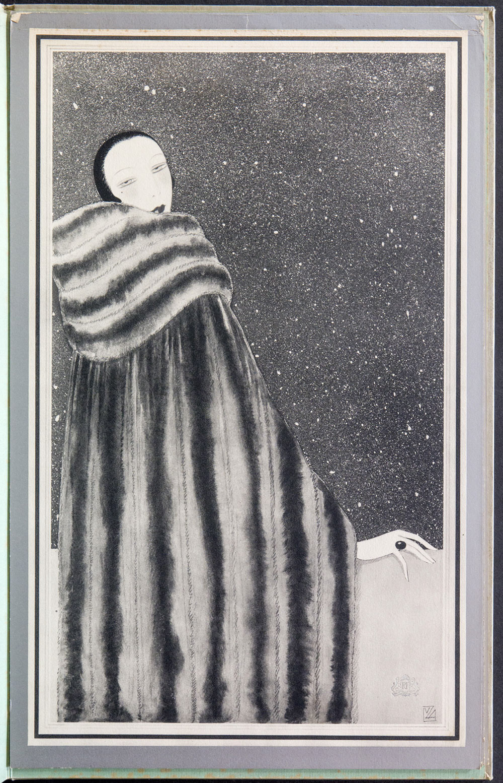 Luza Reynaldo. REVILLON FOURRURES, Collection 1926-27. 8 estampes signées dans la planche du monogramme de Reynaldo Luza.