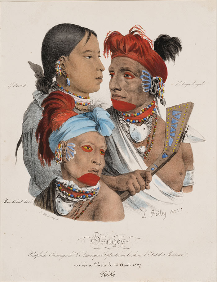 Librairie CHAMONAL - Louis Boilly, 1827, Lithographie faisant partie d'une collection de 65 ouvrages sur les Indiens d'Amerique du Nord