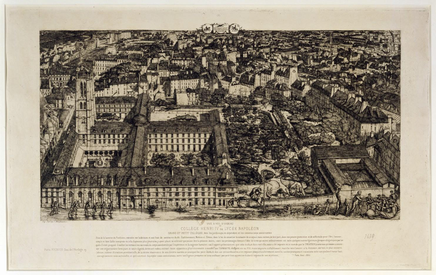 Charles Meryon, Collège Henri IV, eau-forte, 1864. BnF, Estampes, RESERVE EF-397-BOITE FOL et RESERVE EF-397 (4)-FOL
