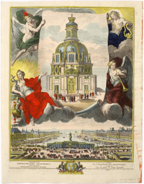Gravure : L'amphithéâtre anatomique de la Compagnie royale des chirurgiens, Paris, 1614 Cote BIUM : CISC0219