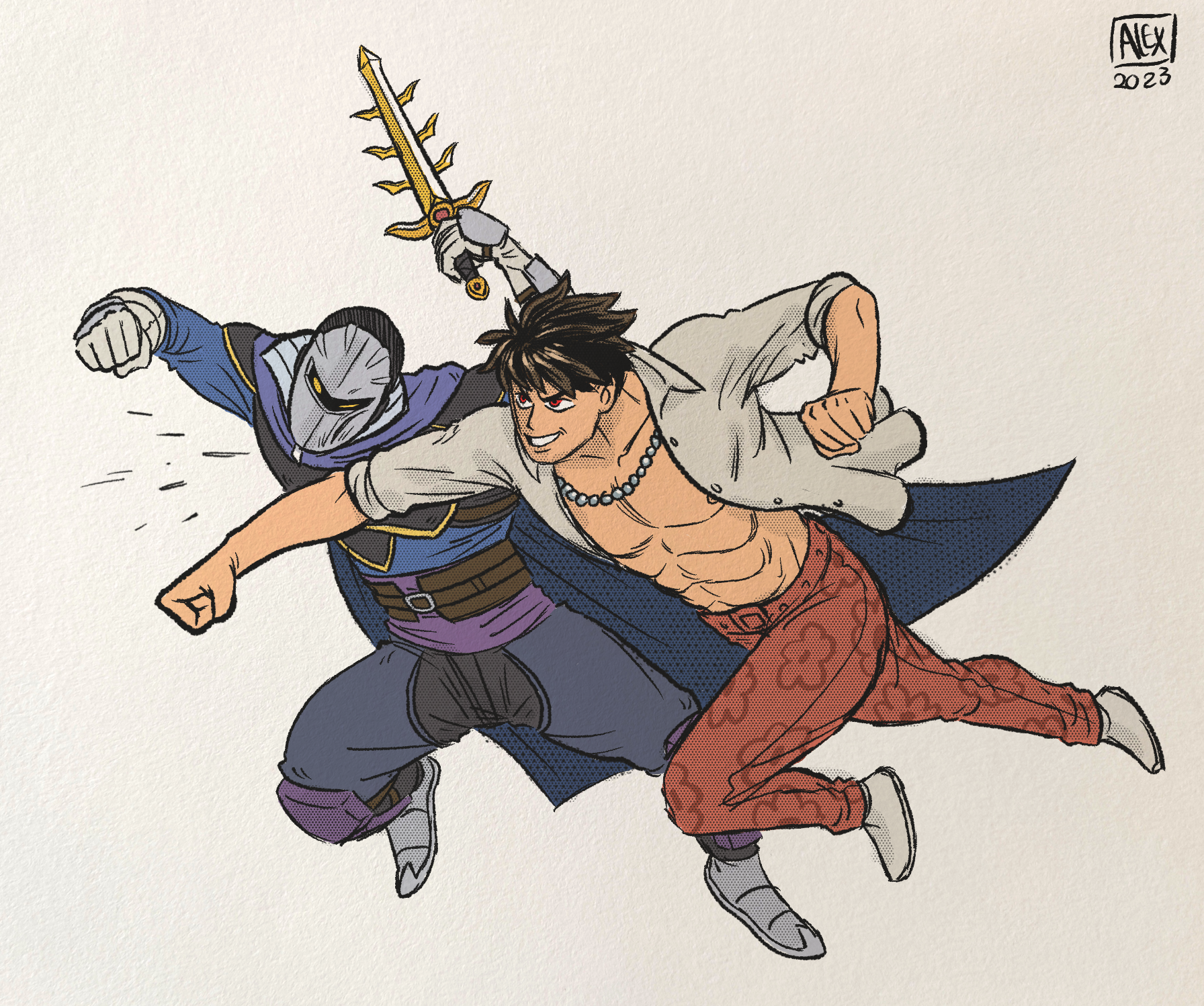 Illustration of a fight from a Dungeons and Dragons session