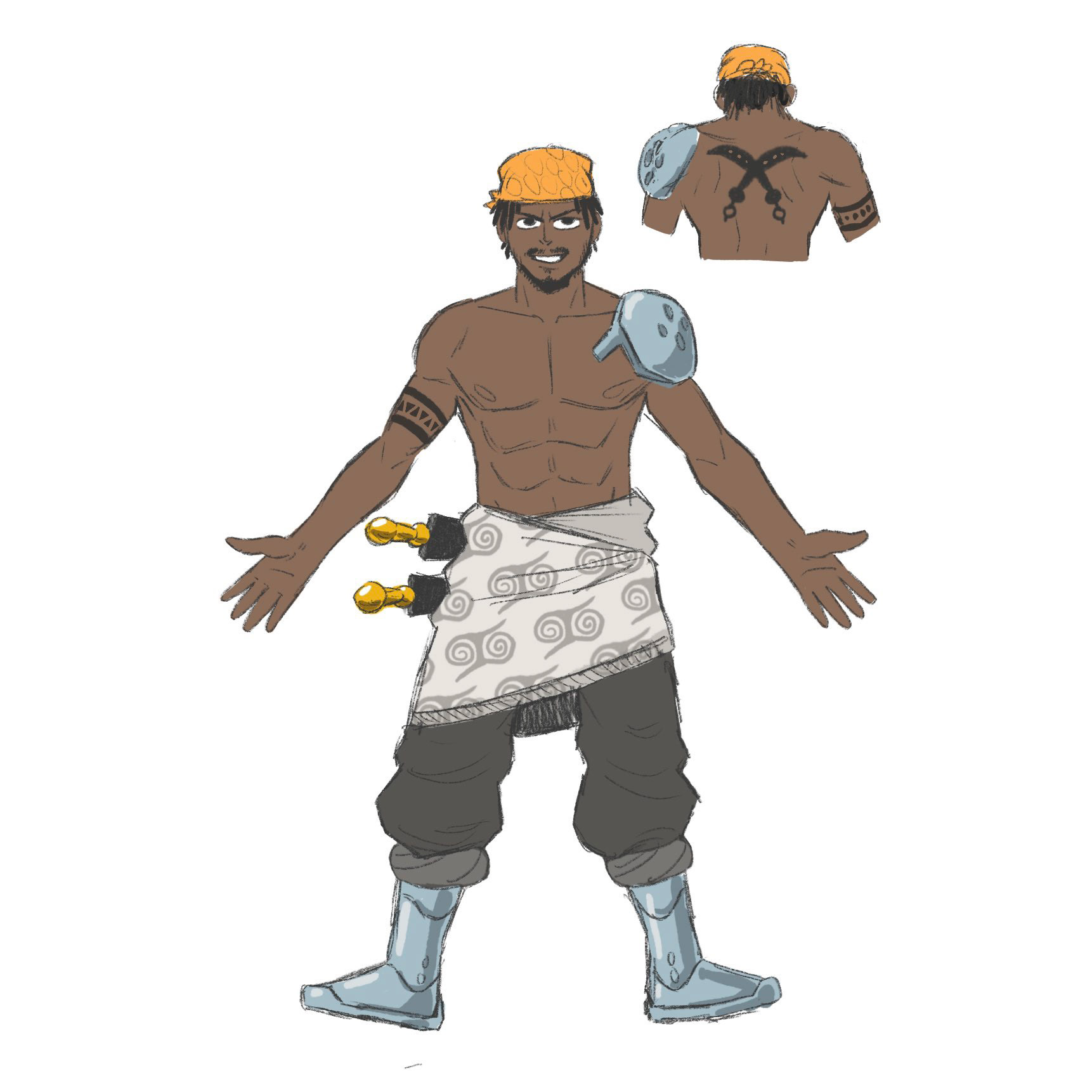 Rough design for the character "Raphael"