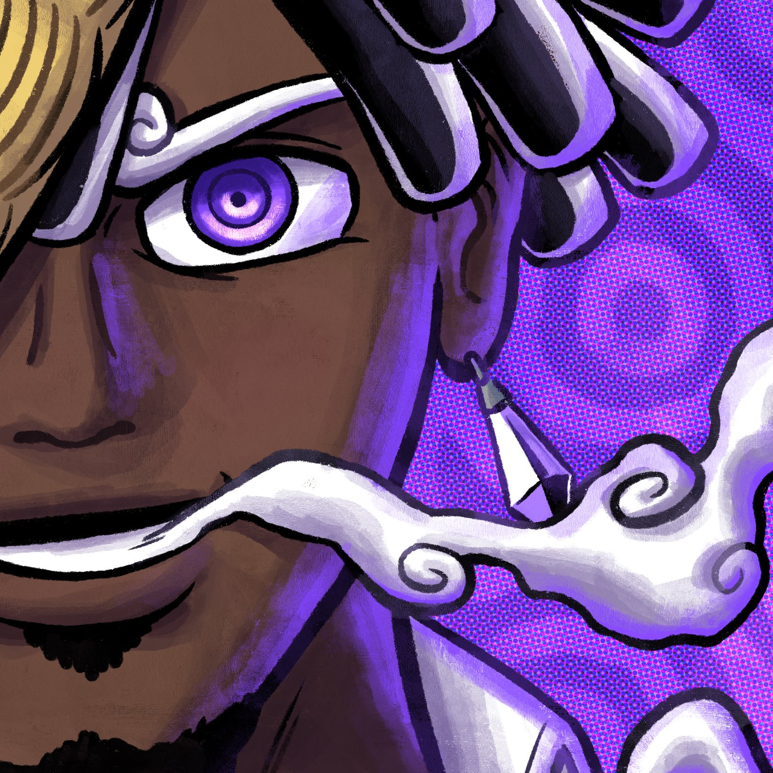 Zoomed-in version of the cover, focusing on the background details