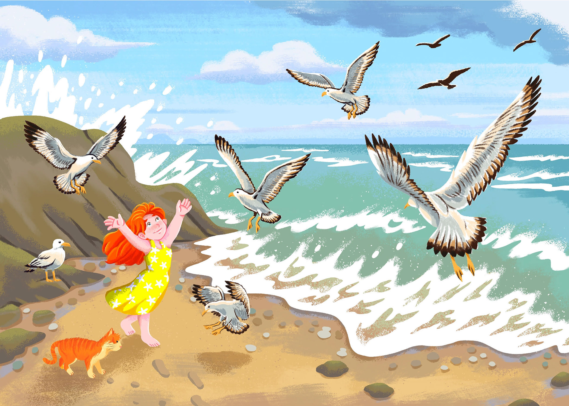 Spread Illustration - A Little Girl By The Sea