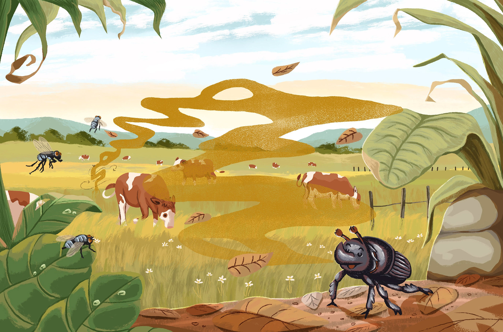 Spread Illustration - Dungdung si Kumbang Kotoran