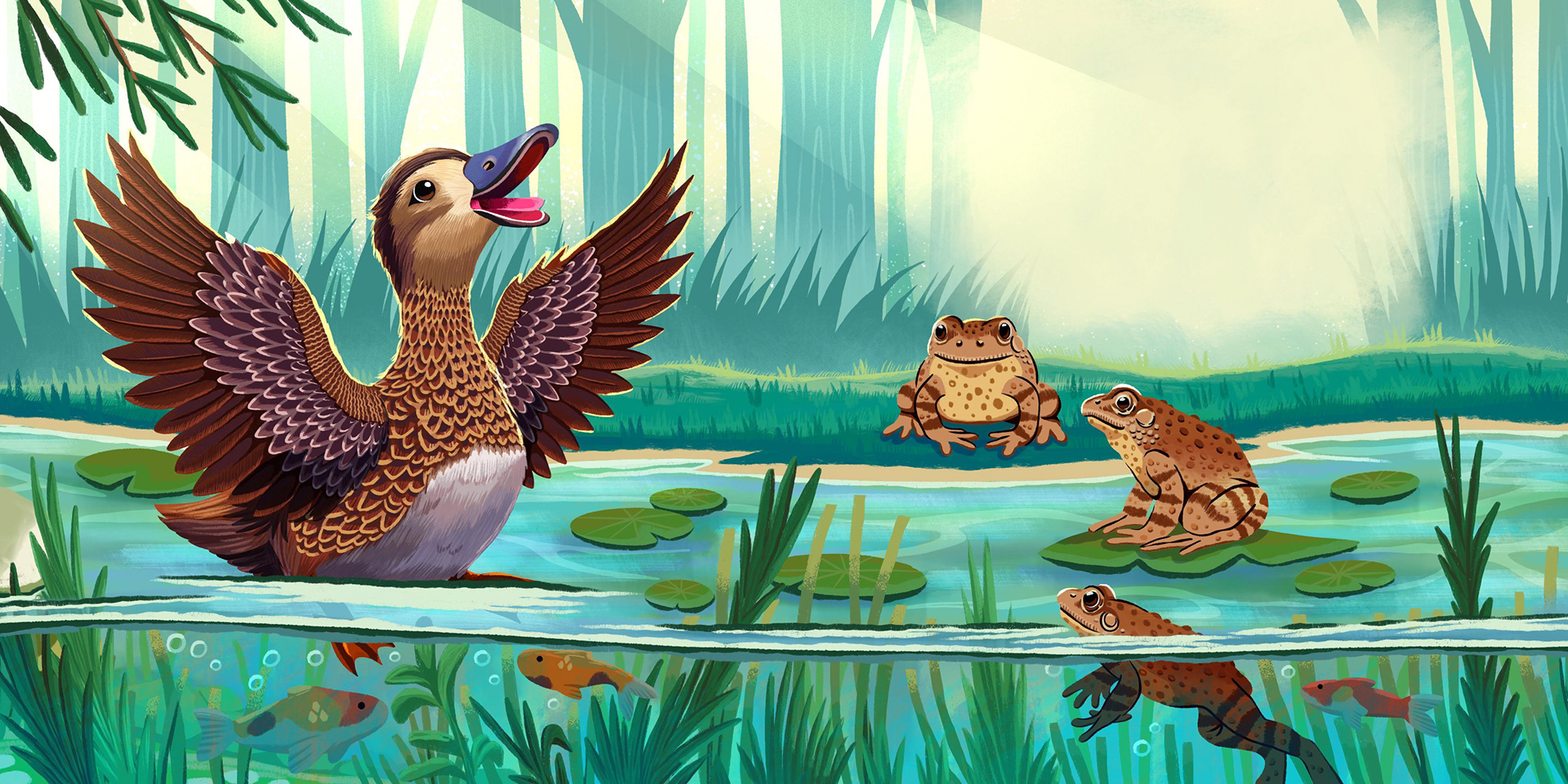 Spread Illustration - Huli si Bebek Hawaii Bersuara Jelek