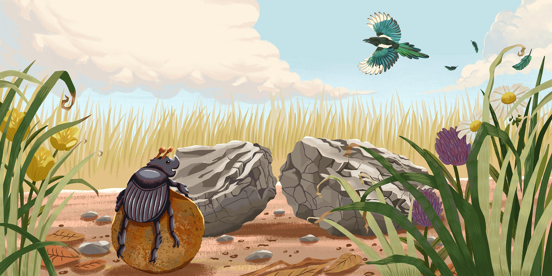 Spread Illustration - Dungdung si Kumbang Kotoran