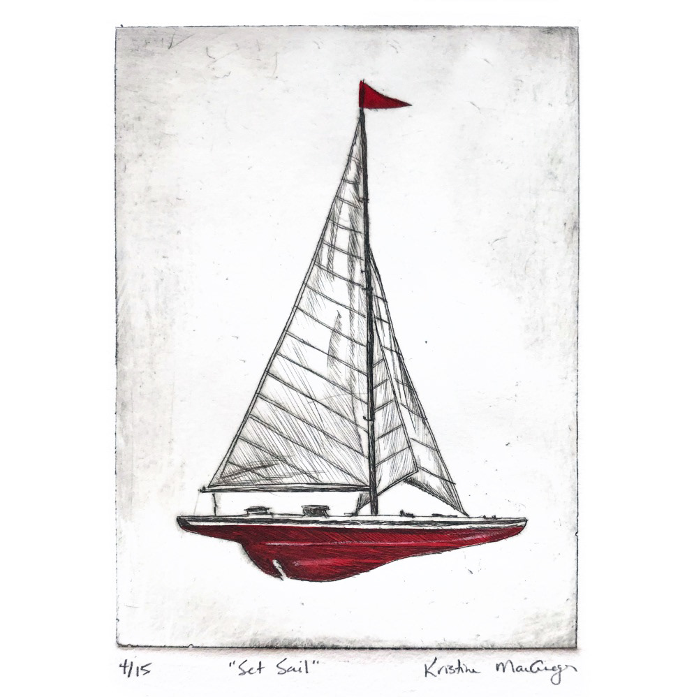 Red Sailboat "Set Sail" - Available