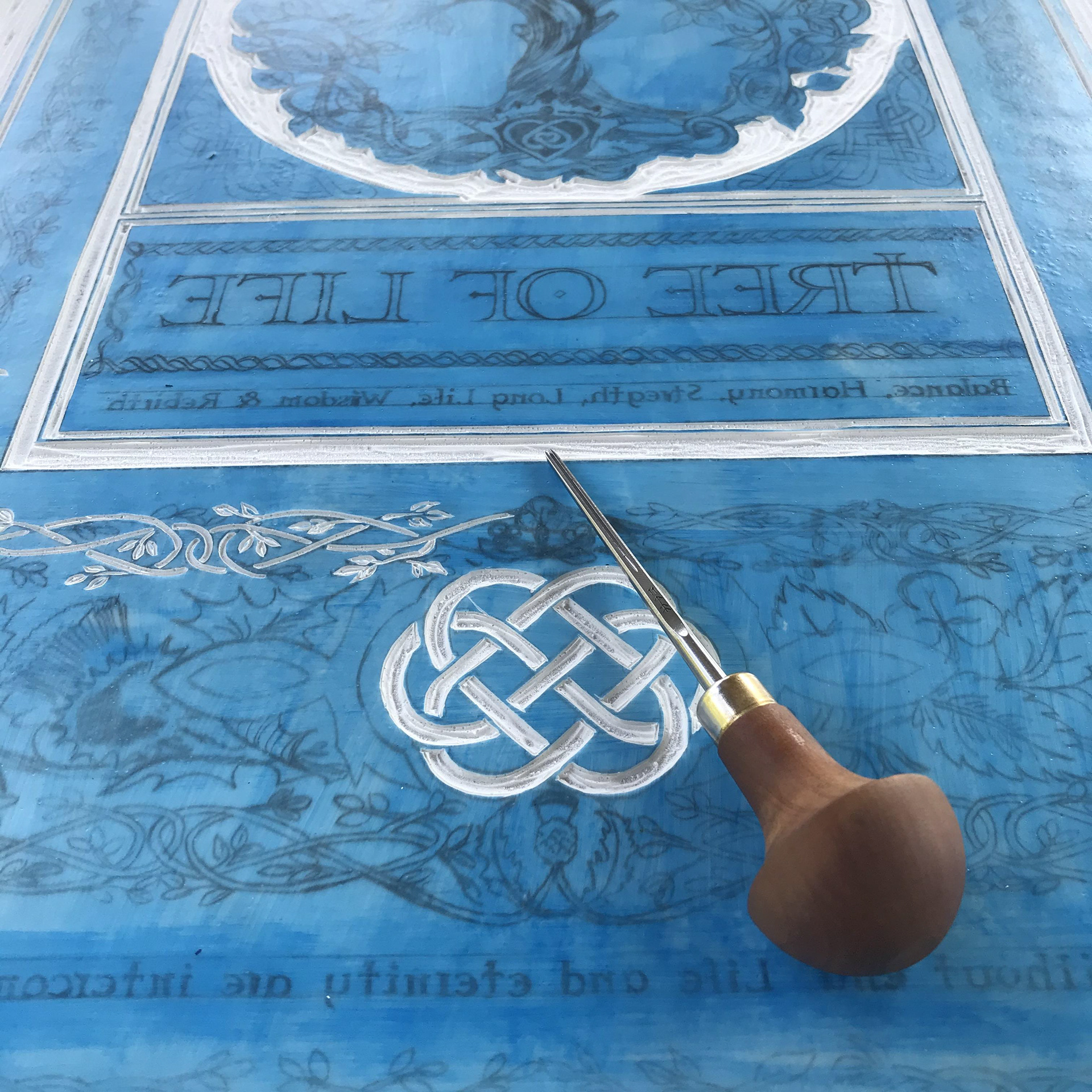Printmaking Plate for the Tree of Life Print