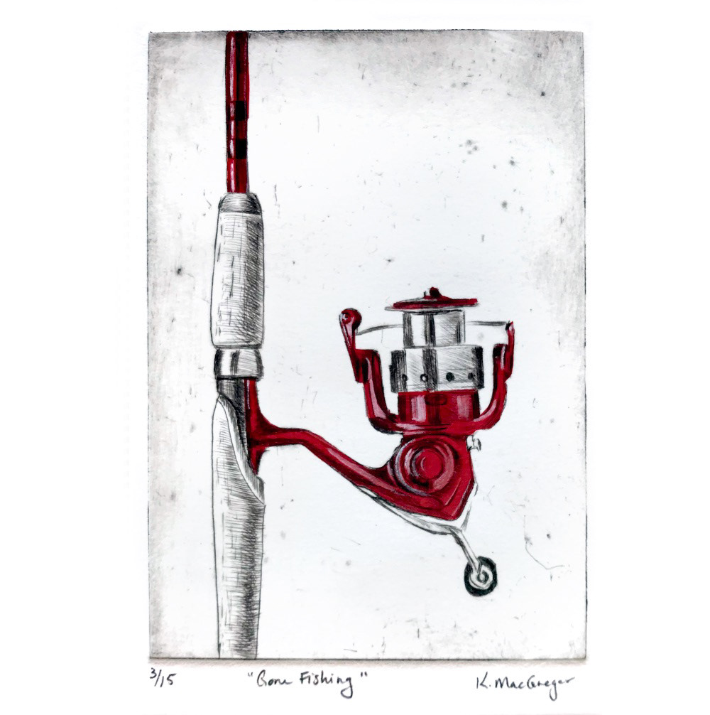 Red Fishing rod "gone fishing" - Available