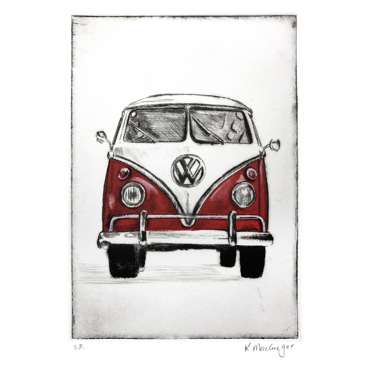 Road trip "Red Volkswagen Camper van" - Available