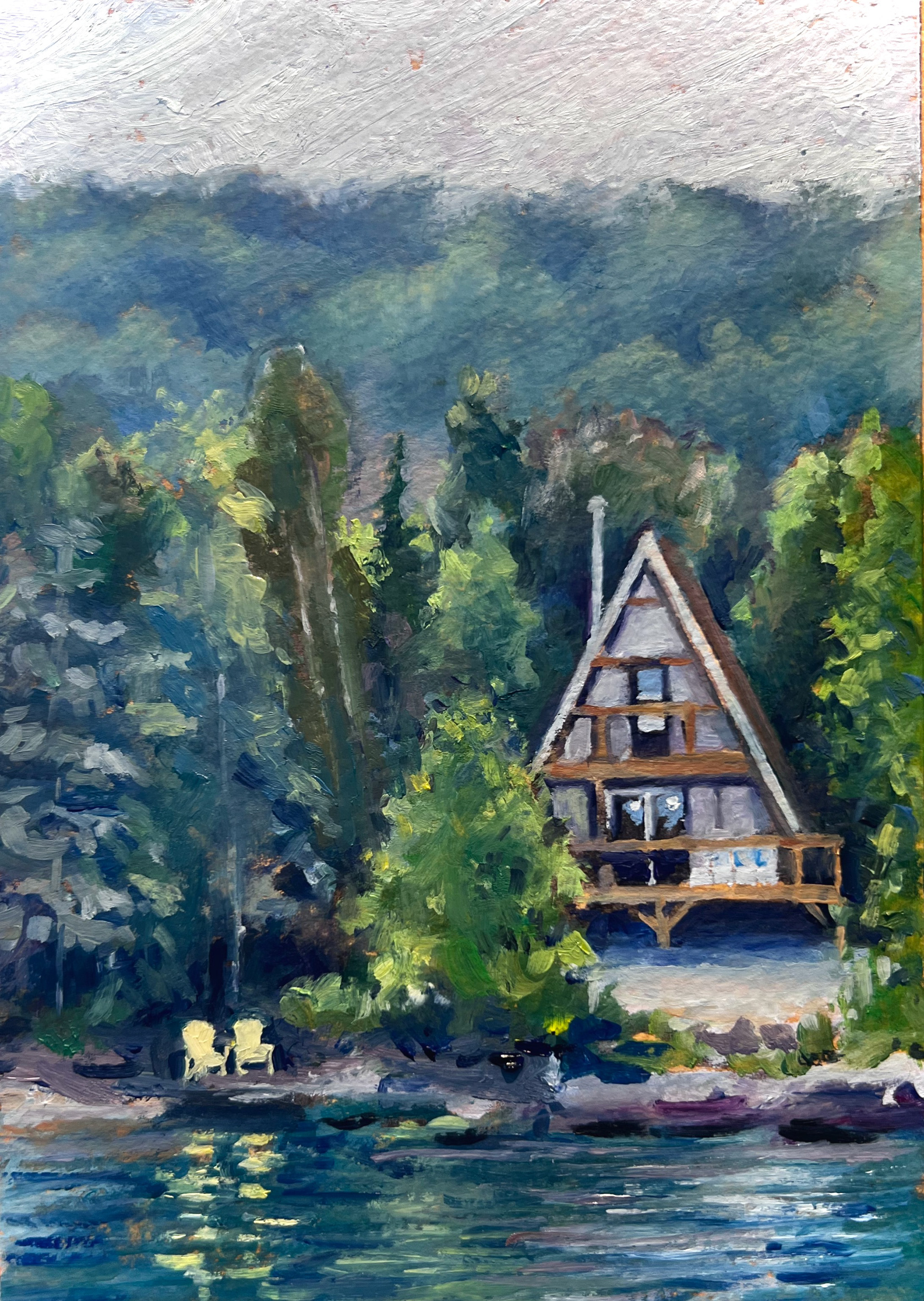 A frame - 5 x 8 oil on paper