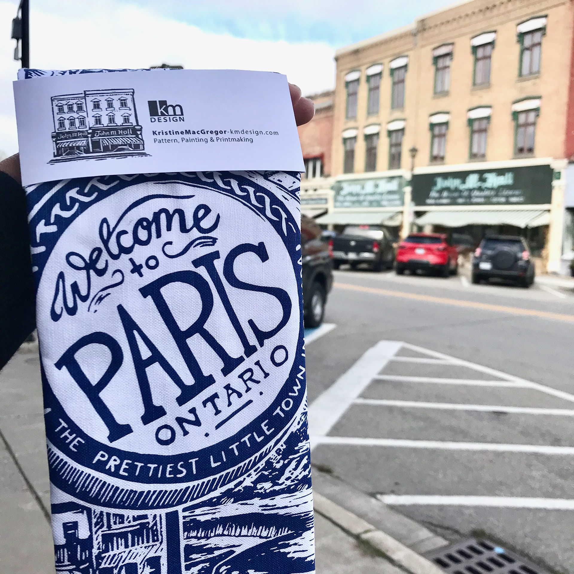 Paris Ontario Tea Towel found at John M Halls fine house of Linen
