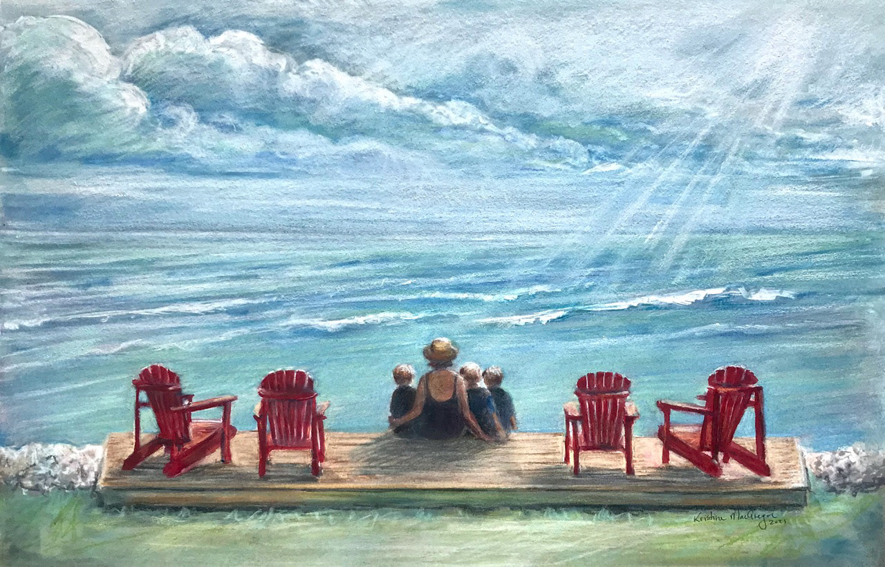 At the dock - Chalk Pastel - 11 x 14