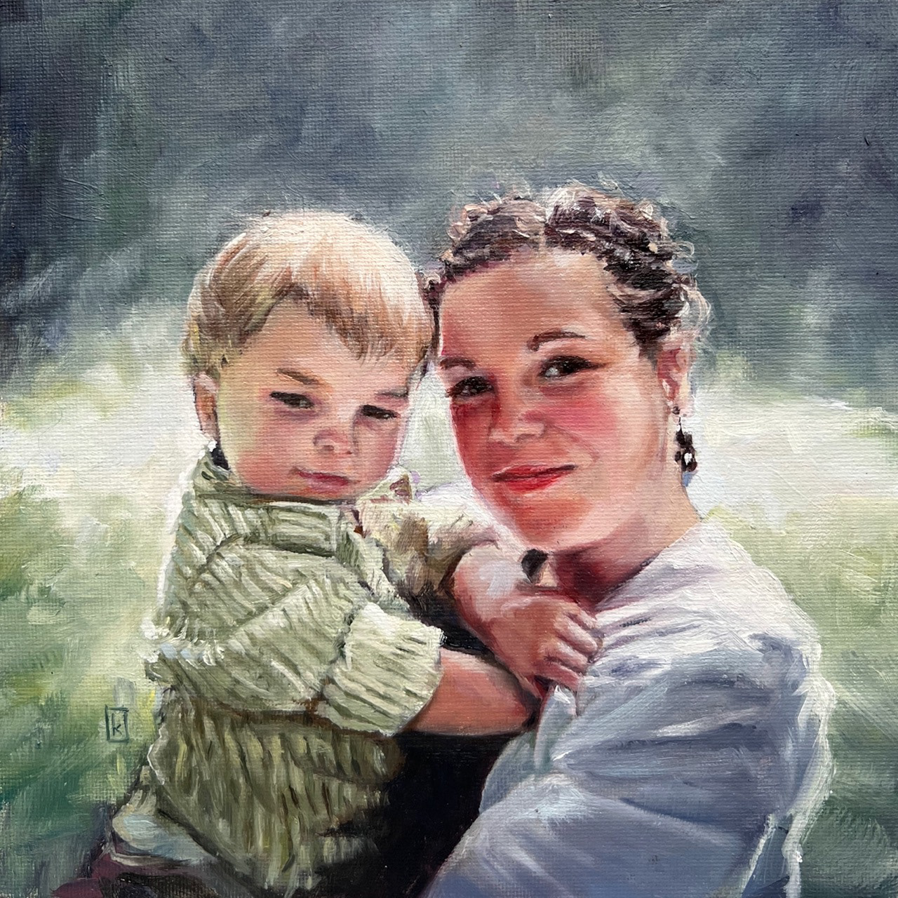 8 x 8 oil portrait