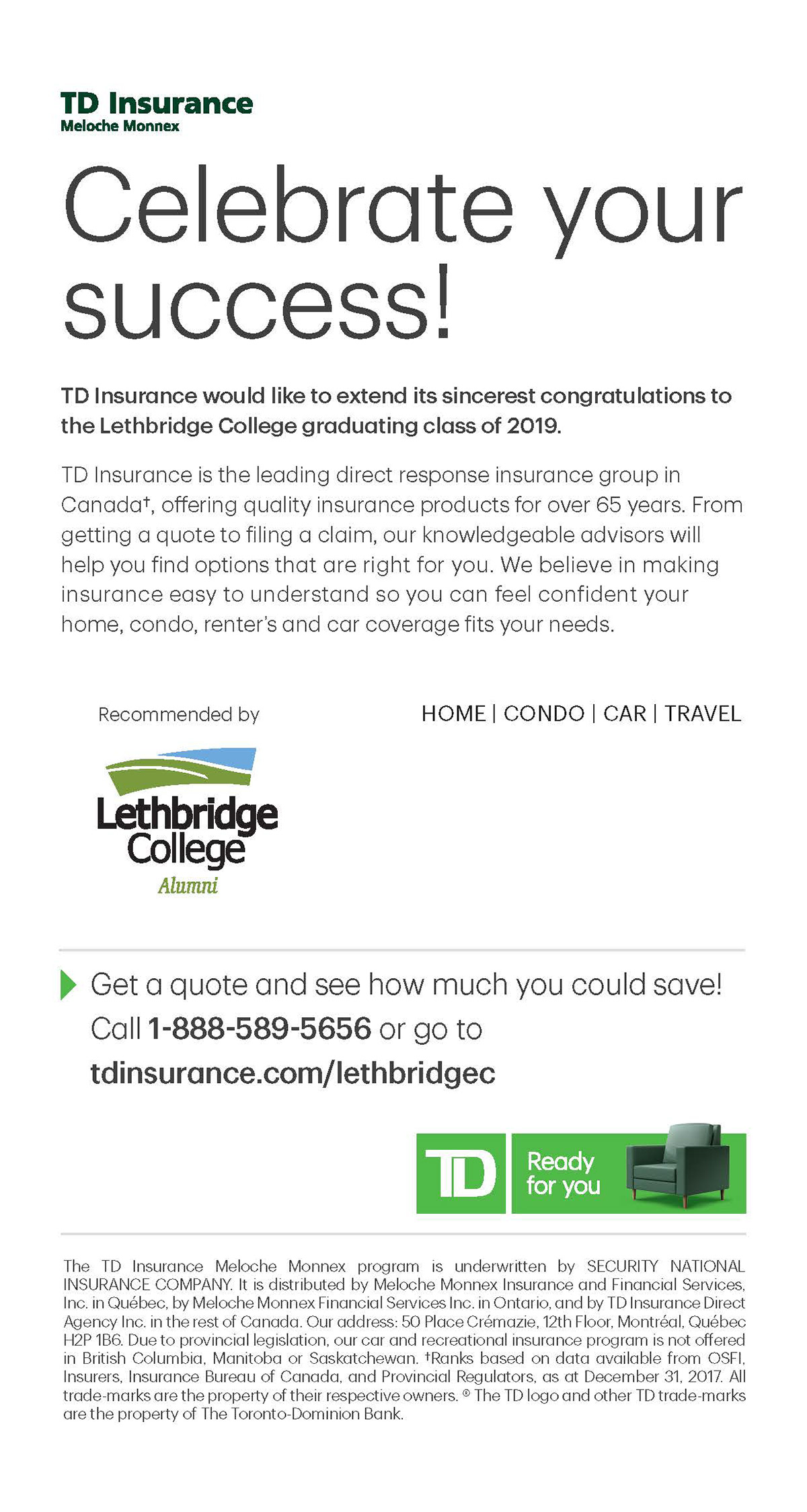 Advertisement created by TD