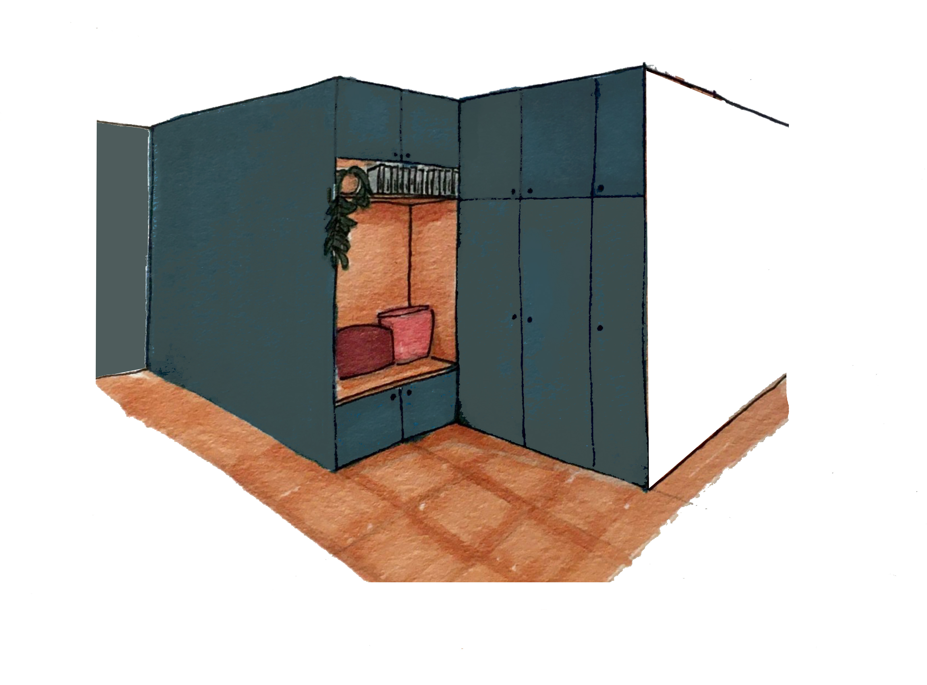 Croquis. Placard sur mesure entrée