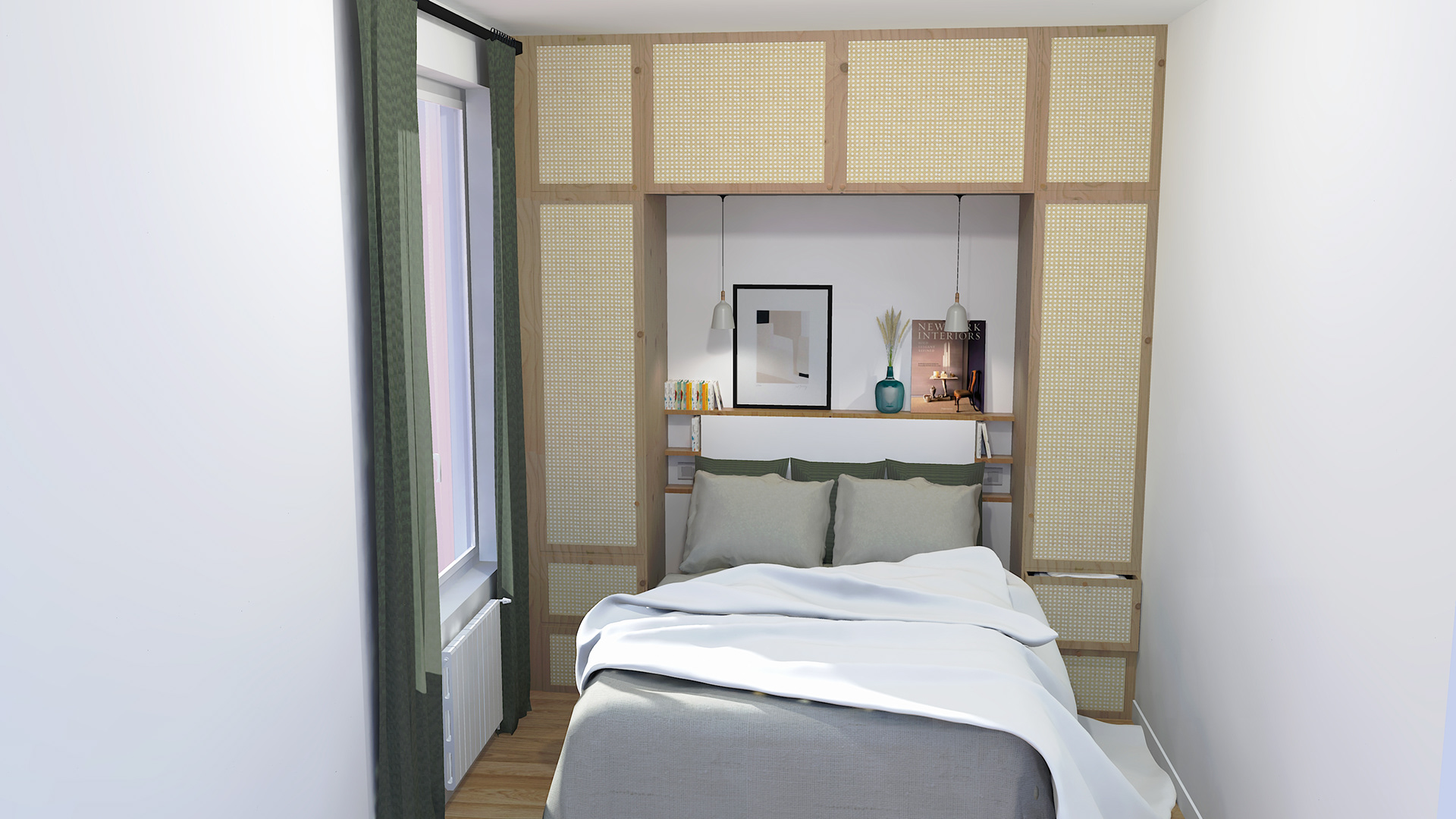 Rendu 3D Chambre cannage